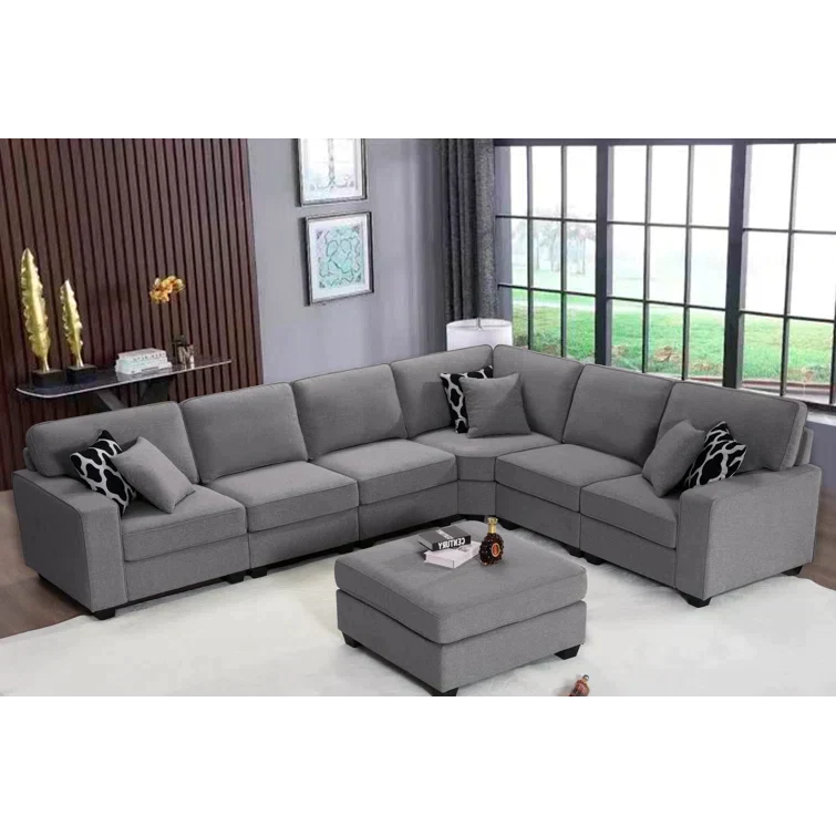 137″ Wide Reversible Modular Corner Sectional with Ottoman - Image 2