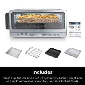 Ninja Flip Toaster Oven & Air Fryer, 8-in-1 Functionality, Flip Up & Away Capability for Storage Space SP151
