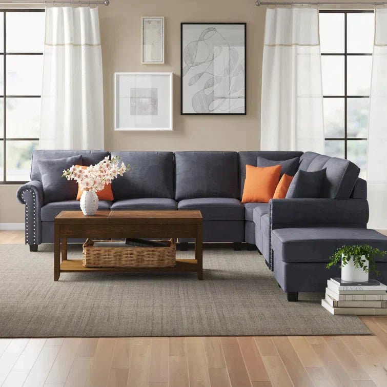 Kettner 136.35″ Wide Reversible Modular Corner Sectional with Ottoman - Image 14