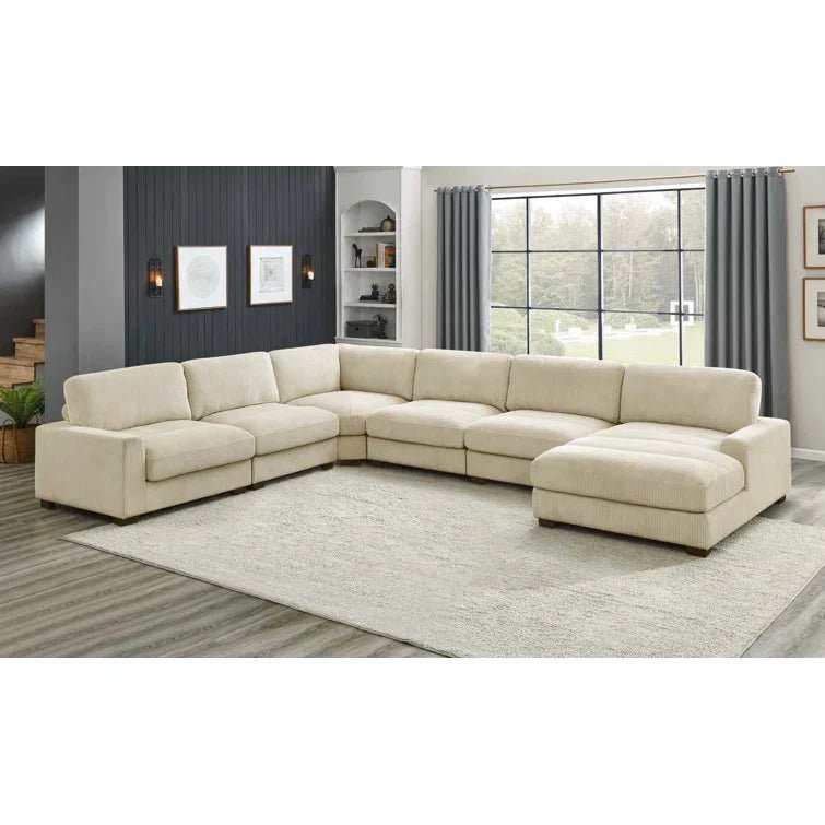 Aristedes 6 – Piece Corduroy Sectional - Image 8