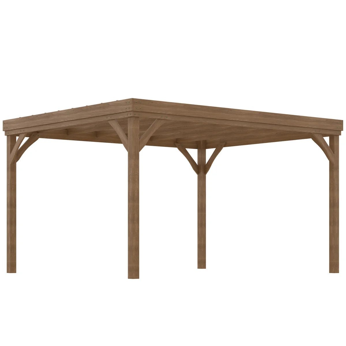 10′ x 12′ Outdoor Pergola, Wood Gazebo Grape Trellis with Concrete Anchors for Climbing Plant Support at Garden, Patio, Backyard, Deck, Brown - Image 5