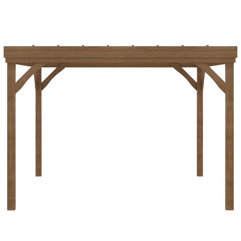 10′ x 12′ Outdoor Pergola, Wood Gazebo Grape Trellis with Concrete Anchors for Climbing Plant Support at Garden, Patio, Backyard, Deck, Brown - Image 4