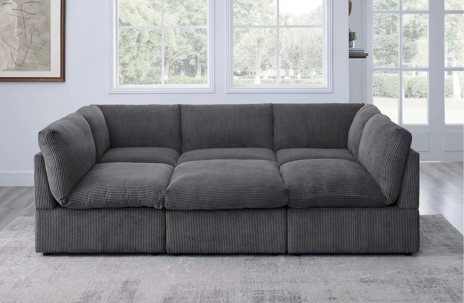 Priyen 98″ Wide Symmetrical Modular Corner Sectional - Image 11