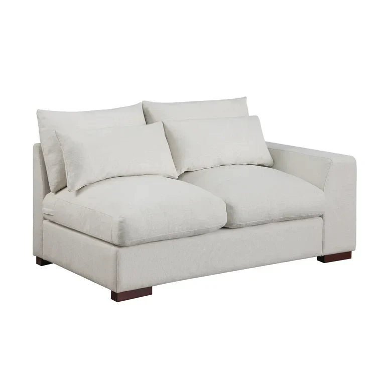 Tatman Linen Blend Sectional with 2 Ottomans - Image 3