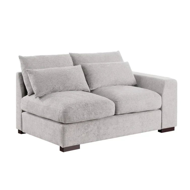 Tatman Linen Blend Sectional with 2 Ottomans - Image 13