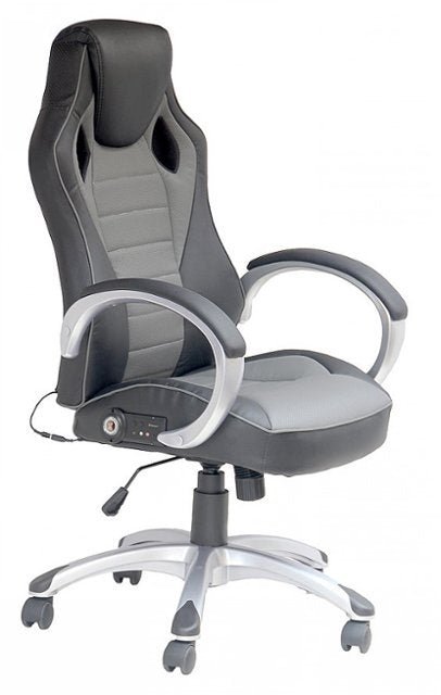 X Rocker – Rogue Sound Office Chair with Fixed Arms and 2.0 Bluetooth – Gray and Black