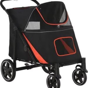 PawHut One-Click Foldable Dog Stroller, Black