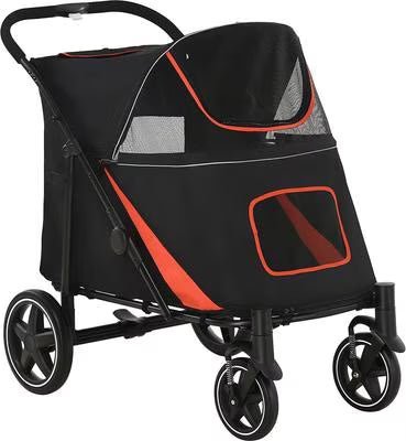 PawHut One-Click Foldable Dog Stroller, Black